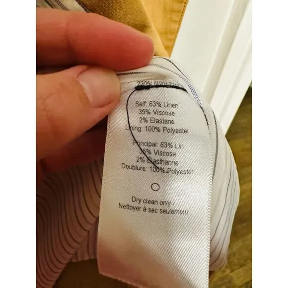 VERONICA BEARD Camel Tan Amika Vest Linen Blend Double Breasted Vest Size 10 - Picture 15 of 16